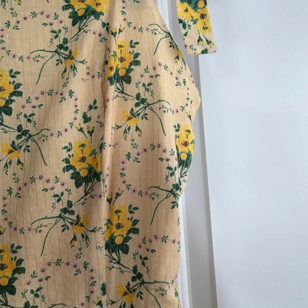 Revolve Paige Tamika Yellow Floral Tie Strap Midi Dress Size Small - Picture 15 of 15